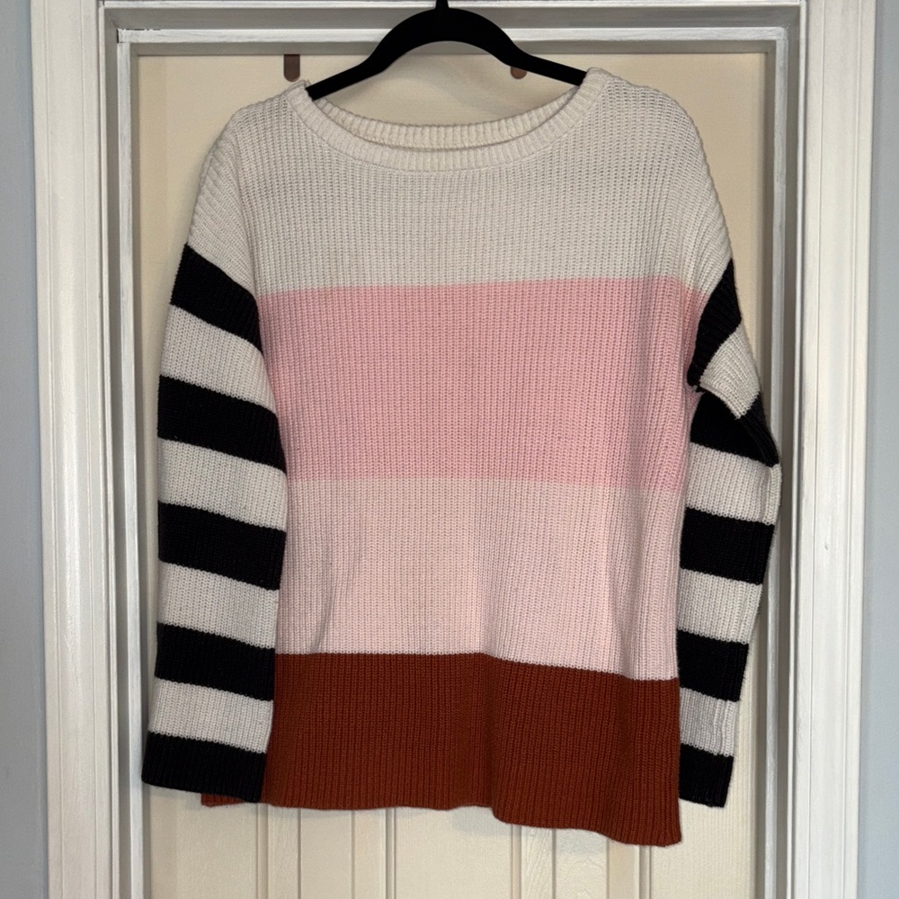 Oversized Striped color block Sweater